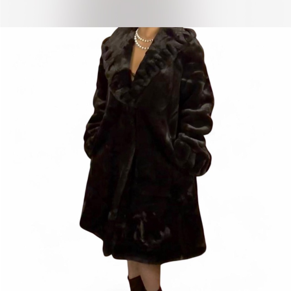 Luxurious Black Faux Fur Coat